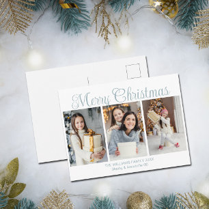 Cartes Pour Fêtes Annuelles Chic Collage Photo de Noël Minimaliste Joyeux 2026