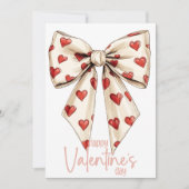 Cartes Pour Fêtes Annuelles Chic Cream Bow Happy Valentines Day (Devant)