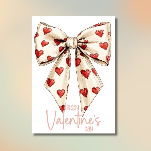 Cartes Pour Fêtes Annuelles Chic Cream Bow Happy Valentines Day