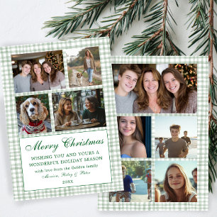 Cartes Pour Fêtes Annuelles Chic En vichy Christmas Custom 9 Photo Collage