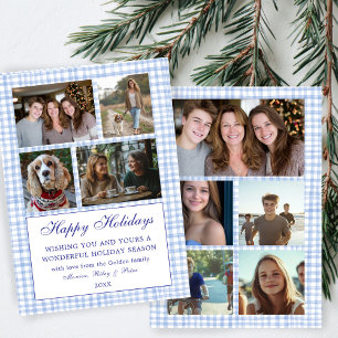 Cartes Pour Fêtes Annuelles Chic En vichy Christmas Custom 9 Photo Collage Ble