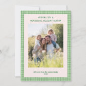 Cartes Pour Fêtes Annuelles Chic En vichy Noël Rose Vert Custom 5 Photo (Devant)