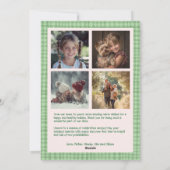 Cartes Pour Fêtes Annuelles Chic En vichy Noël Rose Vert Custom 5 Photo (Dos)