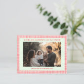 Cartes Pour Fêtes Annuelles Chic En vichy rose vert Noël Custom 3 Photo (Debout devant)