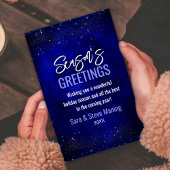 Cartes Pour Fêtes Annuelles Chic et élégant bleu faux parties scintillant Noël