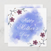 Cartes Pour Fêtes Annuelles Chic floral violet blanc moderne écriture mère (Devant / Derrière)