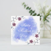 Cartes Pour Fêtes Annuelles Chic floral violet blanc moderne écriture mère (Debout devant)