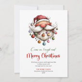 Cartes Pour Fêtes Annuelles Chic Funny Santa Hand Drawn Red Green Greeting (Devant)