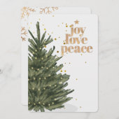 Cartes Pour Fêtes Annuelles Chic Glitter Gold Script Non Photo Christmas Tree  (Devant / Derrière)