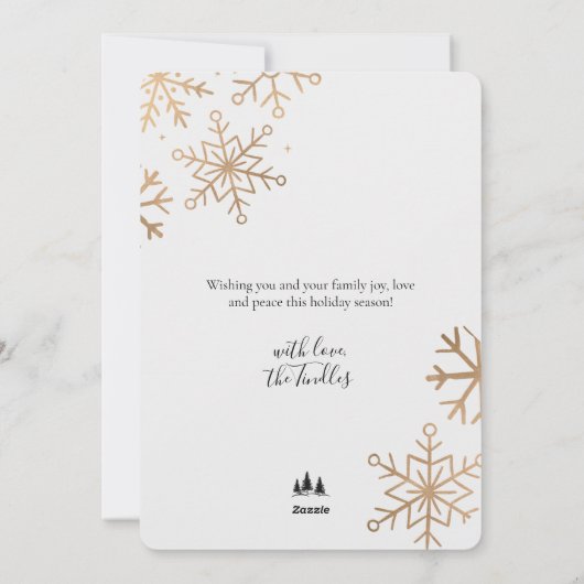Cartes Pour Fêtes Annuelles Chic Glitter Gold Script Non Photo Christmas Tree (Dos)