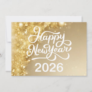 Cartes Pour Fêtes Annuelles Chic Gold Bonne Année 2026 Entreprise 