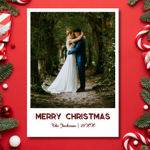 Cartes Pour Fêtes Annuelles Chic Joyeux Noël Nouvelle photo Profonde Bourgogne
