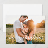 Cartes Pour Fêtes Annuelles Chic Joyeux Noël Photo de famille personnalisée (Devant / Derrière)