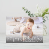 Cartes Pour Fêtes Annuelles Chic Joyeux script de Noël Photo (Debout devant)