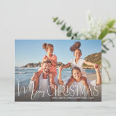 Cartes Pour Fêtes Annuelles Chic Joyeux script de Noël Photo (Debout devant)