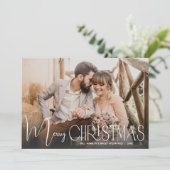 Cartes Pour Fêtes Annuelles Chic Joyeux script de Noël Photo (Debout devant)