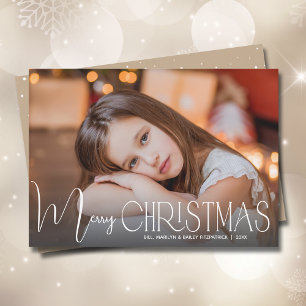Cartes Pour Fêtes Annuelles Chic Joyeux script de Noël Photo