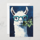 Cartes Pour Fêtes Annuelles Chic Llama Smarty (Devant / Derrière)