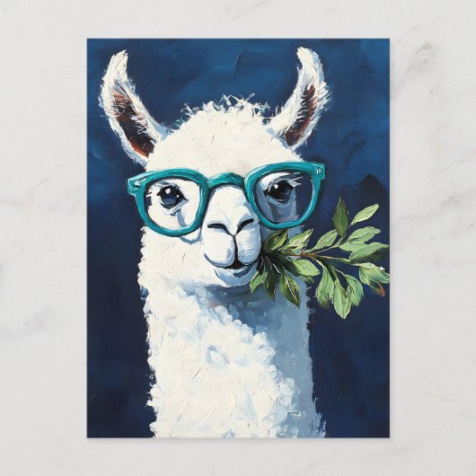 Cartes Pour Fêtes Annuelles Chic Llama Smarty (Devant)