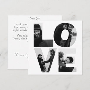 Cartes Pour Fêtes Annuelles Chic LOVE Photo Famille personnalisée ou Couple