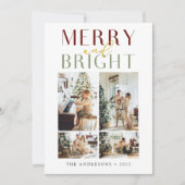 Cartes Pour Fêtes Annuelles Chic Merry et Bright Four Photo (Devant)