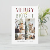 Cartes Pour Fêtes Annuelles Chic Merry et Bright Four Photo (Debout devant)