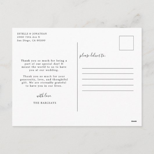 Cartes Pour Fêtes Annuelles Chic minimal | Merci de calligraphie élégant (Dos)