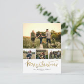 Cartes Pour Fêtes Annuelles Chic Minimaliste Joyeux Noël 4 Collage de photos (Debout devant)