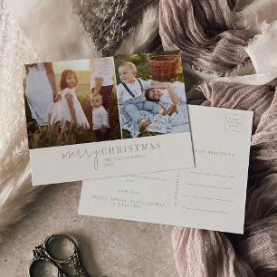 Cartes Pour Fêtes Annuelles Chic moderne   Gold Photo Collage Nouvelles de Noë