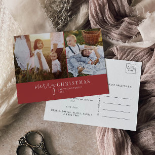 Cartes Pour Fêtes Annuelles Chic moderne   Red Photo Collage Nouvelles de Noël
