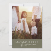 Cartes Pour Fêtes Annuelles Chic moderne | Revue de l'année du Nouvel An vert (Devant)