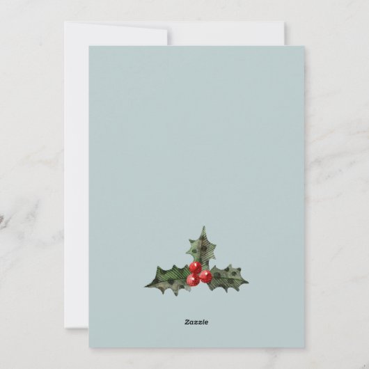 Cartes Pour Fêtes Annuelles Chic Navy Rouge Vert Blanc Joyeux Noël Folio (Dos)