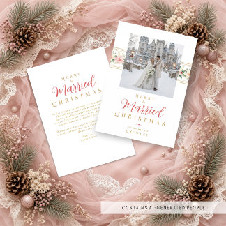 Cartes Pour Fêtes Annuelles Chic Noël Botanique Photo Mariage TMF26