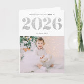 Cartes Pour Fêtes Annuelles Chic Parties scintillant Argent 2022 Bonne année p (Devant)