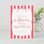 Cartes Pour Fêtes Annuelles Chic Pink Frame Fa Bow lous Valentines (Debout devant)