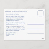 Cartes Pour Fêtes Annuelles Chic Preppy Plaid Hanoukka Custom 4 Photo Collage (Dos)