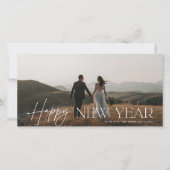 Cartes Pour Fêtes Annuelles Chic Script Panoramic New Year Holiday Photo Card (Devant)