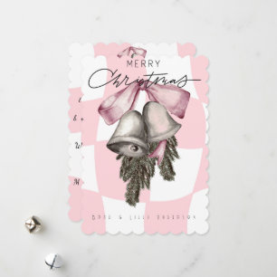 Cartes Pour Fêtes Annuelles Chic Vintage rétro Noël rose Plaid