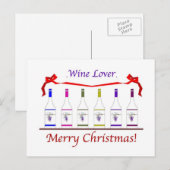 CARTES POUR FÊTES ANNUELLES CHIC WINE-AMATEURS DE NOËL (Devant / Derrière)