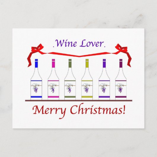 CARTES POUR FÊTES ANNUELLES CHIC WINE-AMATEURS DE NOËL (Devant)