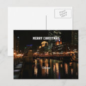 Cartes Pour Fêtes Annuelles Chicago à la nuit, Joyeux Noël ! (Devant / Derrière)