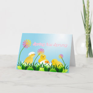 Cartes Pour Fêtes Annuelles Chiches de printemps mignons