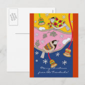 Cartes Pour Fêtes Annuelles Chickadee de Noël par Vera Trembach (Devant / Derrière)