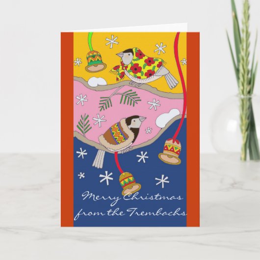 Cartes Pour Fêtes Annuelles Chickadee de Noël par Vera Trembach (Devant)