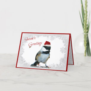 Cartes Pour Fêtes Annuelles Chickadee de vacances