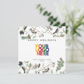 Cartes Pour Fêtes Annuelles Chickadee Holiday Business Logo Noël (Debout devant)