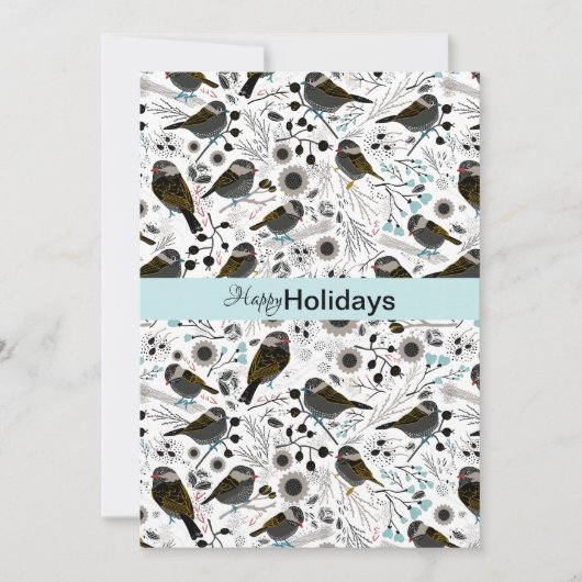 Cartes Pour Fêtes Annuelles Chickadees Doux Et Mignonnes Salutations (Devant)