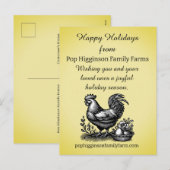Cartes Pour Fêtes Annuelles Chicken Farm (Devant / Derrière)