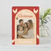 Cartes Pour Fêtes Annuelles Chicken Themed Christmas Photo Card (Debout devant)