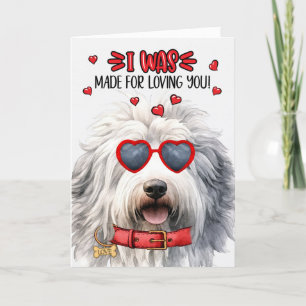Cartes Pour Fêtes Annuelles Chien à chiens de mouton anglais fait pour vous ai